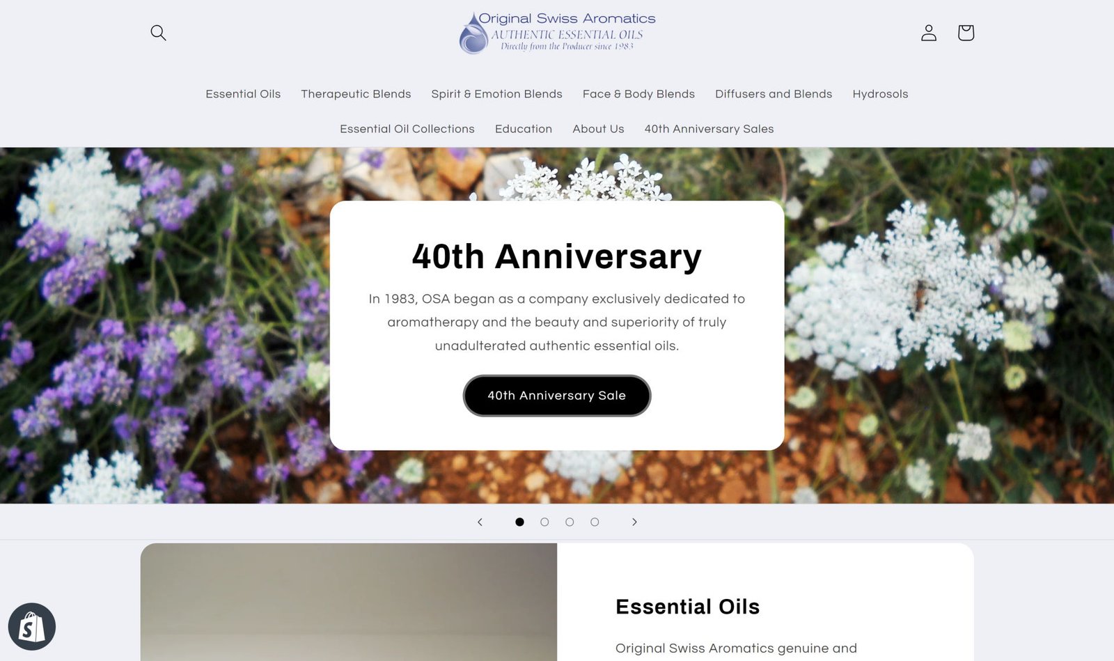 Essential Oils Ecommerce Website
