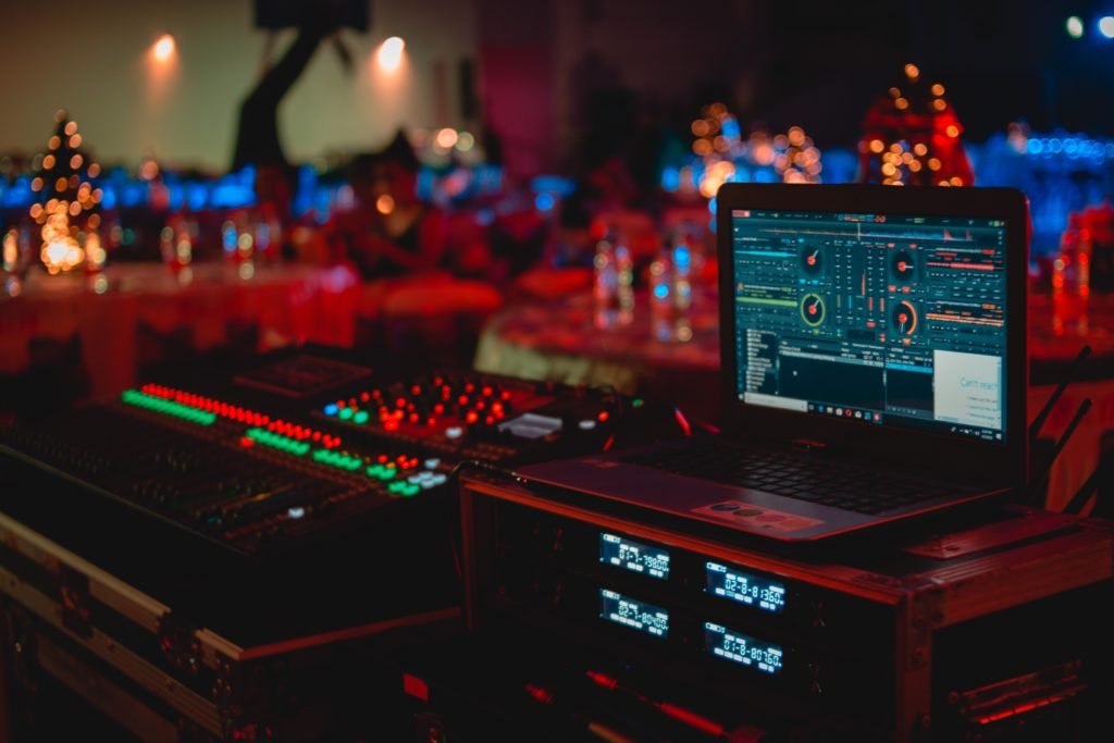 control setup at a large entertainment event
