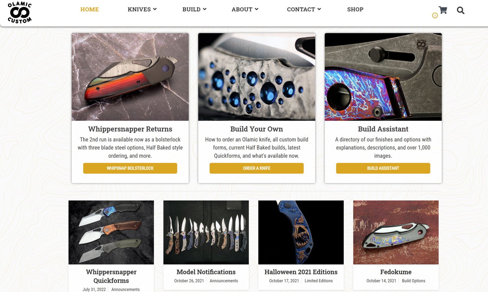 Olamic Cutlery Ecommerce Site
